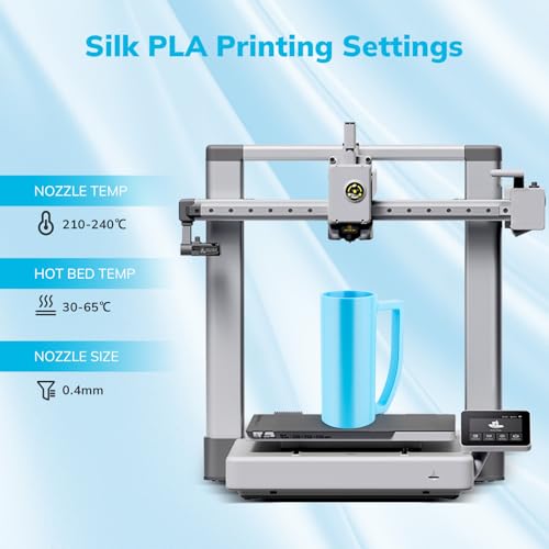 Image of AMOLEN Silk PLA 3D Printer Filament, Shiny Ice Blue Silk Pink PLA Filament 1.75mm, High Speed 3D Printing PLA Filament for Most 3D Printer, 1kg Spool(2.2lbs)