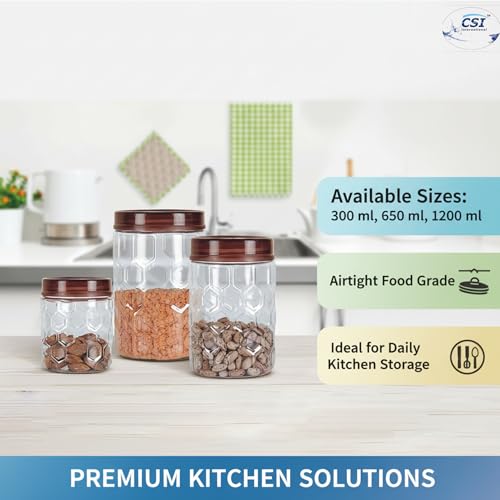 Image of Filox 18-Piece Kitchen Storage Containers Set | Air-Tight Lids | BPA-Free Plastic Grocery Jar Set | 300ml, 650ml & 1200ml | Multipurpose Pantry & Refrigerator Storage Containers