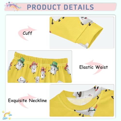 Pajama Sets Long Sleeve Fun Toilet Paper Characters Soft Comfy Sleepwear 2 Piece PJS 3-8T4