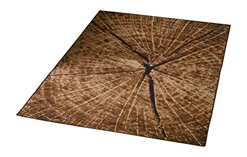 Hanse Home Bastia Special Design Teppich - Modern Baumstamm Muster Holzoptik Baumstumpf Holz...