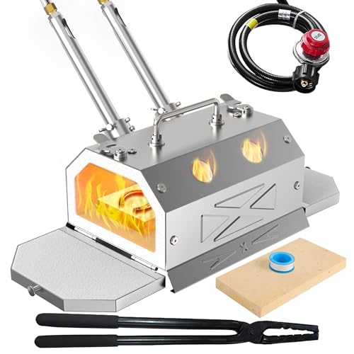 Dual Burner Blacksmith Beginner Forge Kit wih Door and 15.5'' Blacksmith Tongs Bundle