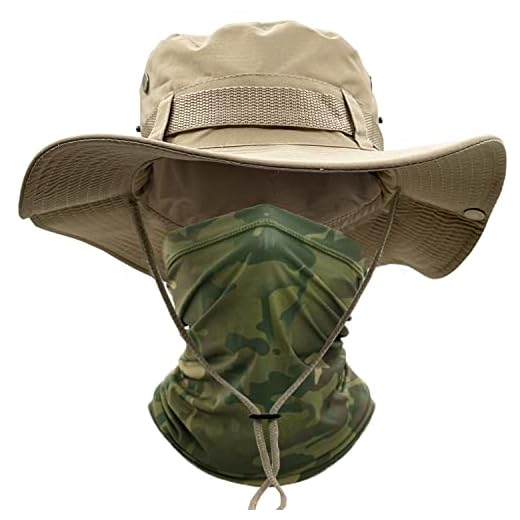 ehsbuy Chapeaux De Pêche pour Hommes Femmes à Large Bord Camo Chapeau Homme Visage Écharpe Camouflage Militaire Armée Chapeau Seau Chapeaux De Soleil Chasse Plage Cap