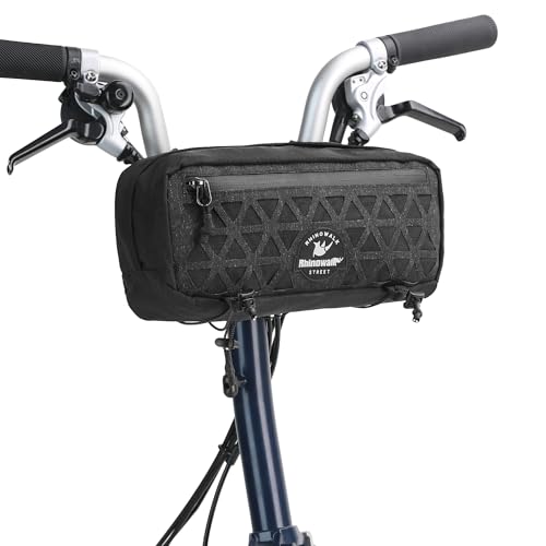 Sac de guidon pour vélo pliable Brompton Rhinowalk 1.9L noir