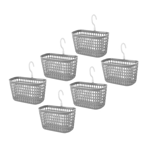 ULTECHNOVO 6pezzi Cesto Di Plastica Sospeso Per Bagno Contenitore Da Parete Con Ganci Organizer Salvaspazio Per Cucina o Balcone Per Frutta Verdura e Pane