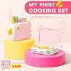 Montessori Kitchen Tools for Toddlers with Storage Box-Girl Cooking Set Real,Safe PP Material Toddler Kitchen Tools for Real Cooking,Dishwasher Safe,Pink Fun Bird-Shaped Organizer Toddler Knife Set #1