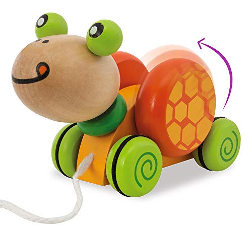 Eichhorn 100005553 - Nachziehtier Schildkröte, mit Bewegung, 15cm, FSC 100% Zertifiziertes Birkenholz – Ansicht 4