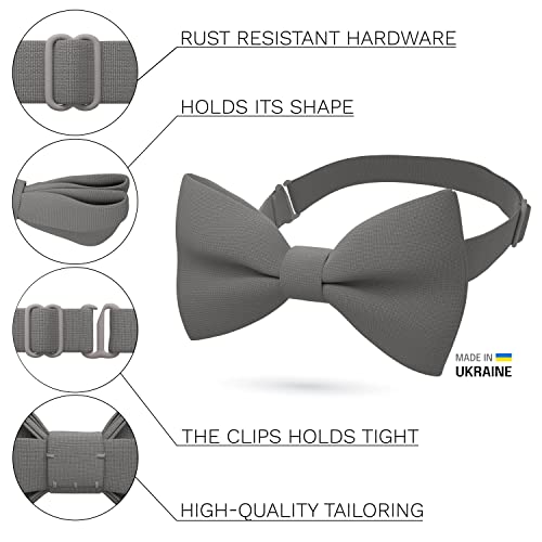 Image of Bow Tie House Mens Bowties Pre-tied Shape Clip on Bowtie Solid Men Formal Wear for kids, baby boys, toddler any age bow ties