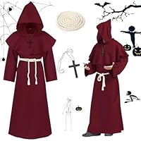 Disfraz de Monje Medieval con Capucha - Túnica Renacentista para