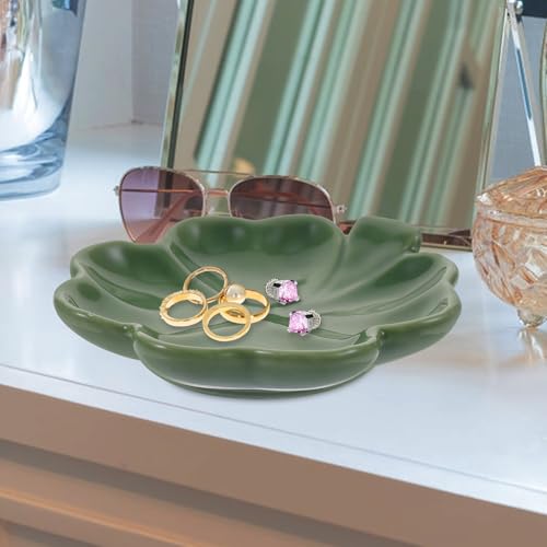 Ipetboom Plateau à Bijoux Organisateur Élégant et Facile à Nettoyer ou Vert de Trèfle en Céramique pour Coiffeuse ou Vitrine de Bijouterie pour Coiffeuse Vitrine de Bijouterie – vue 6