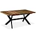 vidaXL Table de Salle à Manger Table à Dîner Table de Repas Meuble de Cuisine Maison Intérieur Bois de Récupération Massif Acier 180 cm