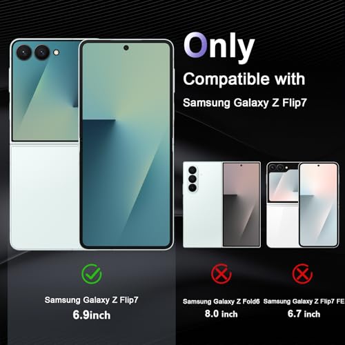 Image of Case for Samsung Galaxy Z Flip 7, Military Grade Drop Protection Clear Phone Case, Yellowing Resistant, Anti-Scratch Hard PC Back, Shockproof Hard Ultra-Thin Protective Cover, Transparent