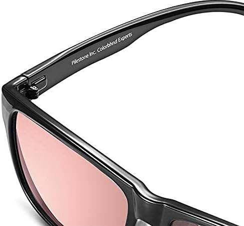 Close-up of the temple arm of Pilestone TP-021 glasses, showing the brand inscription.