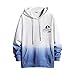 Produktbild SUCES Oversize Herren Kapuzenpullover Farbverlauf Männer Pullover Hoodie Herbst Übergangsjacke Kapuzenpulli Gradient Hoody Sweatshirt Bequem Sportswear Laufjacke