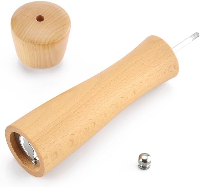 Salt and pepper grinder set, Wooden Manual Black Grinding Bottle, Suitable for Home Kitchen, Restaurant, Outdoor Gathering Pepper or Salt Grinder(10in)
