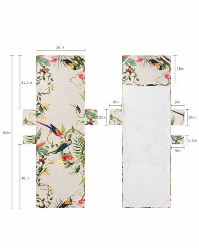 Summer Botanical Beach Lounge Chair Towel Cover, Soft Chaise Lounge Towel with Side Pockets Patio Pool Chairs Cover for Beach/Pool Sunbathing 29x85 Spring Floral Birds Farmhouse