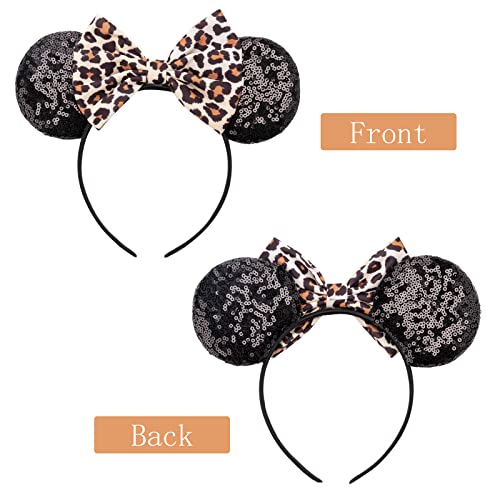 Image of DRESHOW Mouse Ears Bow Headbands Glitter Party Decoration Cosplay Costume for Women