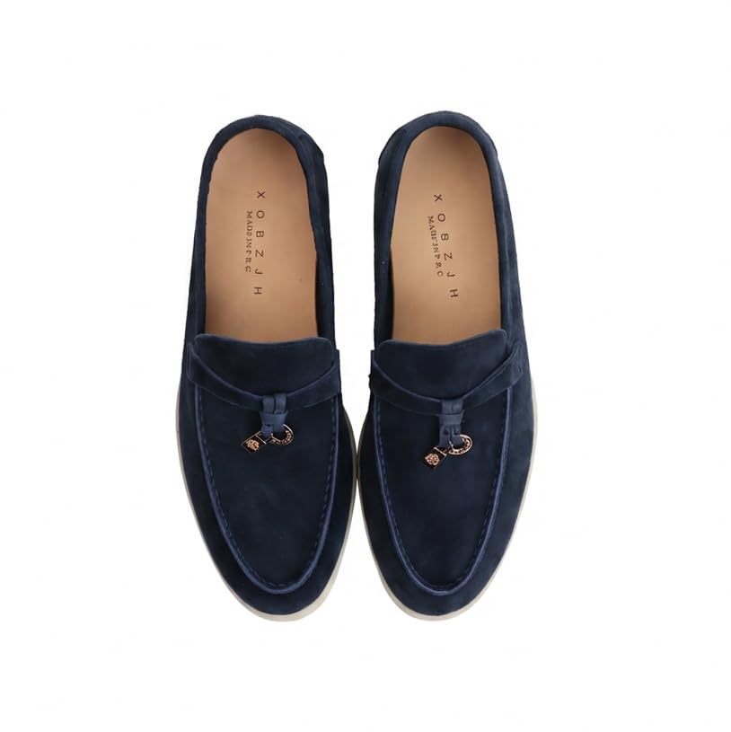 Image of Women's Summer Charms Suede Loafers - Premium Sheepskin Unlined Upper,Classic or Styles with Metal Detail for Casual, Office, Travel & All Day Wear