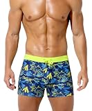 Casey Kevin Maillot de Bain Homme Boxer Short de Bain Moulants Imprimés Piscine à Séchage Rapide avec Cordon de Serrage Réglable