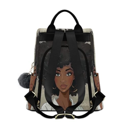 Image of ALAZA Beautiful Black Afro Woman Trips Hiking Camping Rucksack Pack for Women