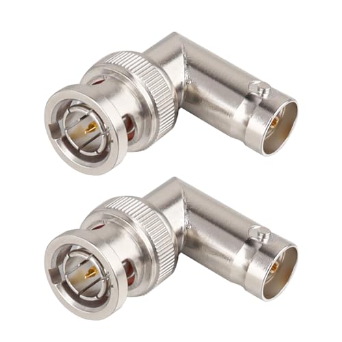 Conector BNC macho a hembra de 90 grados para cables de vídeo HD SDI de 75 ohmios 2