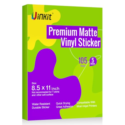 Papier vinyle adhésif jet d'encre mat facile à décoller et découpe Cricut