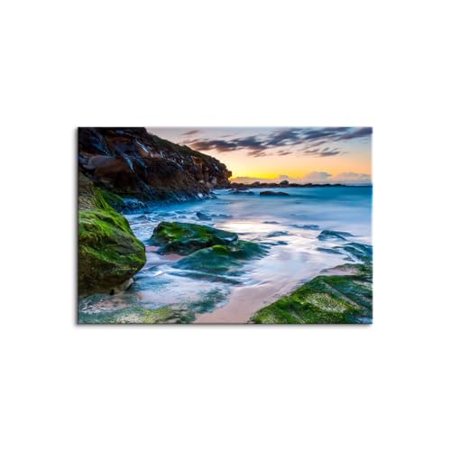 絵画 現代モダン 装飾画 木枠付きの完成品 海の写真 海の景色 ポスター キャンバス きれい 海辺 風景写真 海 印刷 静物の風景 壁掛け インテリアアート 部屋飾り 新築飾り? (40x60cm(16x24in),A)