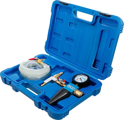BGS Kühlsystem Befüll- und Entlüftungsgerät Abdrückgerät Entlüfter Tester Prüfer Befüllgerät Entlüften Kühlwasser befüllen Lecksucher Abdrücker Leck Suche Universal Auto KFZ PKW Fahrzeug