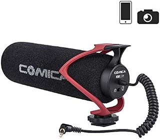 Comica CVM-V30 LITE Video Microphone Super-Cardioid Condenser On-Camera Shotgun Microphone for Canon Nikon Sony Panasonic Camera/DSLR/Iphone Samsung Huawei(Red)