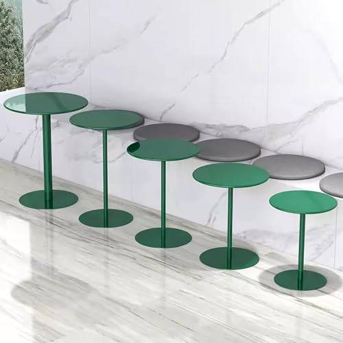 Mesa de centro redonda de metal de 70 cm de alto para cocina 8