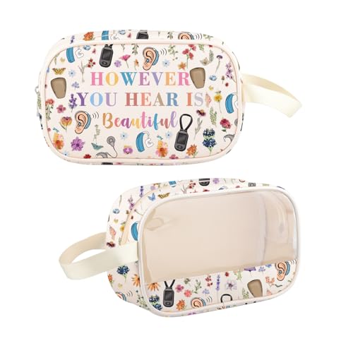 G2TUP Deaf Awareness Gift ASL Sign Language Clear Makeup Bag Deaf Community Travel Toiletry Bag Hearing Aids Gift (ASL Sign Language TM)