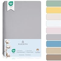 BARBONS Spannbettlaken für Baby/Kinderbett - 100% Jersey-Baumwolle Oeko-TEX Standard 100 Zertifiziert Bettlaken für Babybett (Hellgrau - 60x120cm / 70x140cm)