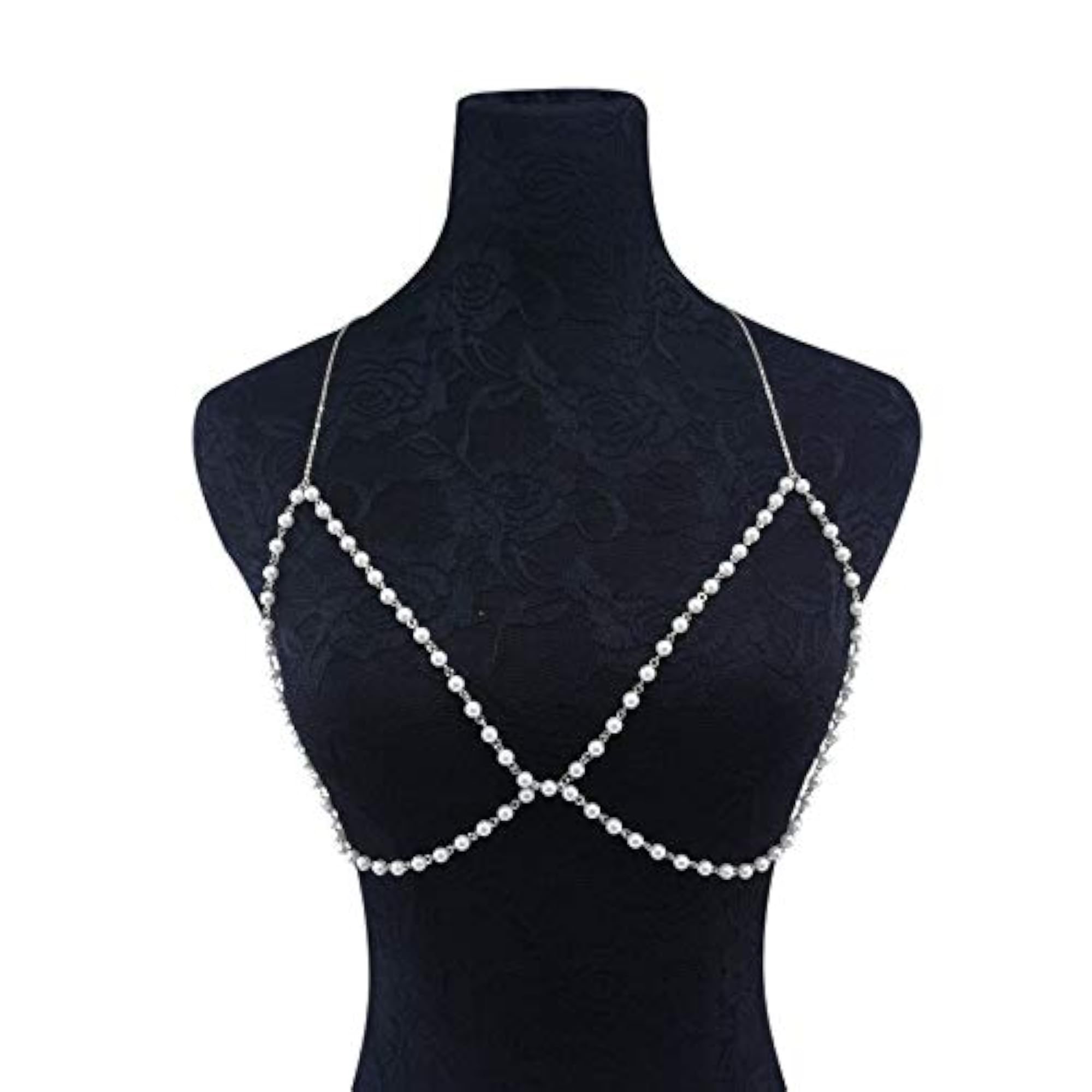 Women's Shape Pearl Body Chain, Silver Elegance