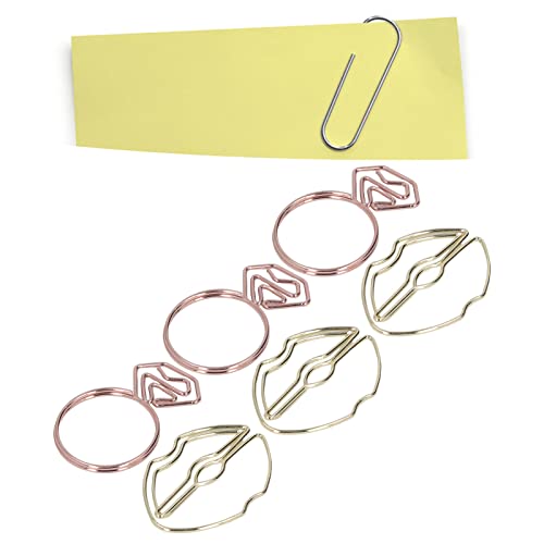 100 Pçs Clipes de Papel de Escritório Anéis de Diamante de Lábio de Metal Clipes de Papel de Escritó