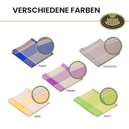Gözze - Geschirrtuch-Set, 3-teilig, 100% Baumwolle, hohe Materialdichte (260 g/m²), 50 x 70 cm - Flieder – Bild 7