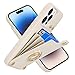 LAMEEKU Wallet Case Compatible with iPhone 14 Pro Max, Leather Case with Card Holder, 360Â°Rotation Ring Kickstand, RFID Blocking Protective Case Designed for Apple iPhone 14 Pro Max 6.7' Beige (2022)