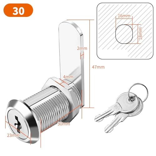 Image of RV Storage Locks, Camper Compartment Storage Door Locks with Keys, Cabinet Lock for RV Camper Travel Trailer, Drawer Cabinet Toolcart Storage, 1-3 /16 Inch 4 Locks with 8 Keyed Alike, Zinc Alloy