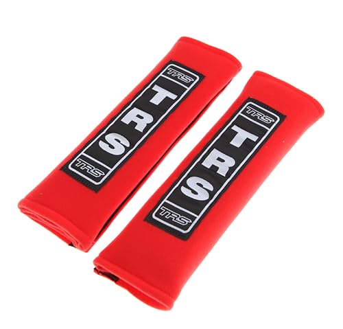 TRS Motorsport Seatbelt Pads, Harness Shoulder Pads, 75mm Wide, Laser Cut Premium Comfort Foam, Compatible with All Cars - Made in The UK (Red)