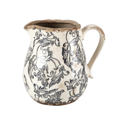 XIUWOUG Vase Floral en céramique Vintage Chinoiserie, vases en céramique Rustique fissurés...