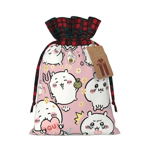ギフトバッグ ちいかわ 巾着袋 ラッピング袋 引きひも袋 軽量 コンパクト 巾着バッグ 収納袋 小物入れ トラベルポーチ ジュエリーポーチ 小物収納 携帯用 大容量 おしゃれ かわいい 人気 誕生日 記念日 プレゼント 12*17.5cm