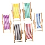 Chaise de maison de poupée - la décoration de mini chaise de plage peut augmenter l'imagination et capacité pratique, comme s'il s'agissait d'un salon de maison de poupée miniature