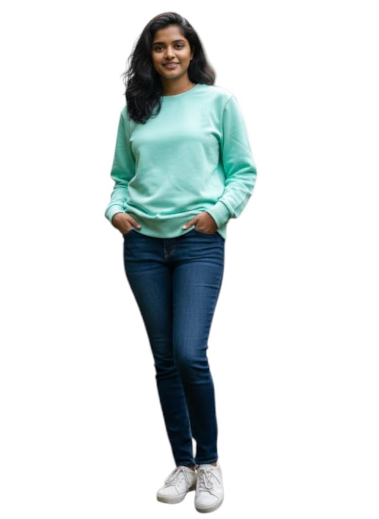 The Bear Women’s Solid Sweatshirt | Premium Winter Cotton Pullover | Soft & Warm Sweatshirt for Women | Casual Regular Fit Winter Wear for Everyday Comfort-picture-44