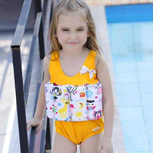BESPORTBLE, 1 peça, maiô flutuante, estampa de desenho amarelo, colete de auxílio para treino de nat