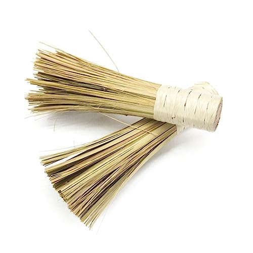 WOFASHPURET Spazzola Per Pulizia Bamboo Per Wok e Pentole Utensile Da Cucina Con Manico Comodo Per Rimuovere Residui Senza Danni