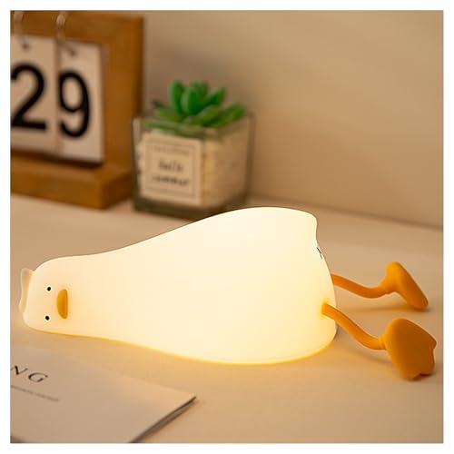 TJT ナイトライト 授乳ライト かわいいベッドサイドランプ 寝そべりアヒル型のシリコン授乳ライト 3段調光USB充電 30分タイマー機能 04