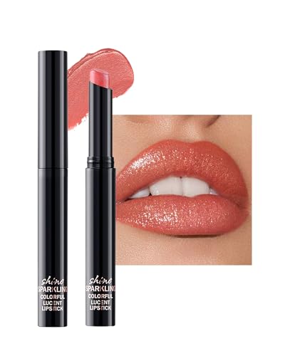 Rouge a Levre Pailleté Métallique, Rose Rouge a Levre Mat Longue Tenue Sans Transfert, Highly Pigmented Diamond Lip Stain, Waterproof Not-Stick Lipstick, Gloss Repulpant Levres, Maquillage Femme-09