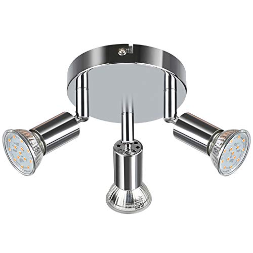 Creyer LED Deckenstrahler 3 Flammig, Schwenkbar Deckenleuchte, ø140mm...