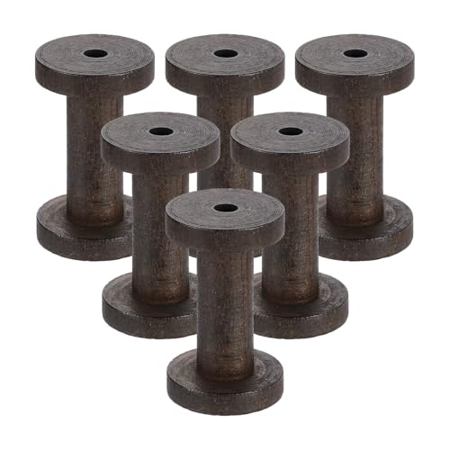 Carretes de madera sin terminar uxcell bobinas de hilo vacías para manualidades de bordado 2