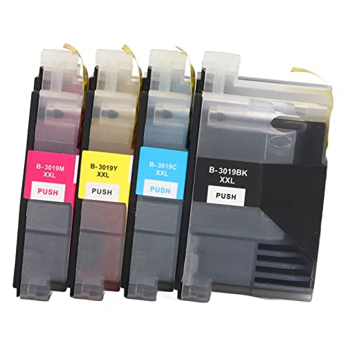 4 Color Ink Replacement for MFC Printers, Yield LC3019 Inkjet Cartridges with PP Housing, Clear Text and Graphics, Output, Black Cyan Magenta Yellow