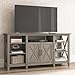Bush Furniture Key West Tall Stand for 65 Inch TV, Farmhouse Entertainment Center with Storage, Washed Gray