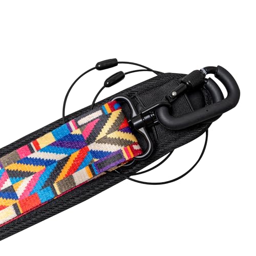 MI&VI Instrument Case Shoulder Straps Replacement — 32\" to 42\" in. Universal Adjustable Strap Set with Security Hooks for Guitar Cases, Bass, Violin, Viola, Cello Bags and Backpacks (Striped)